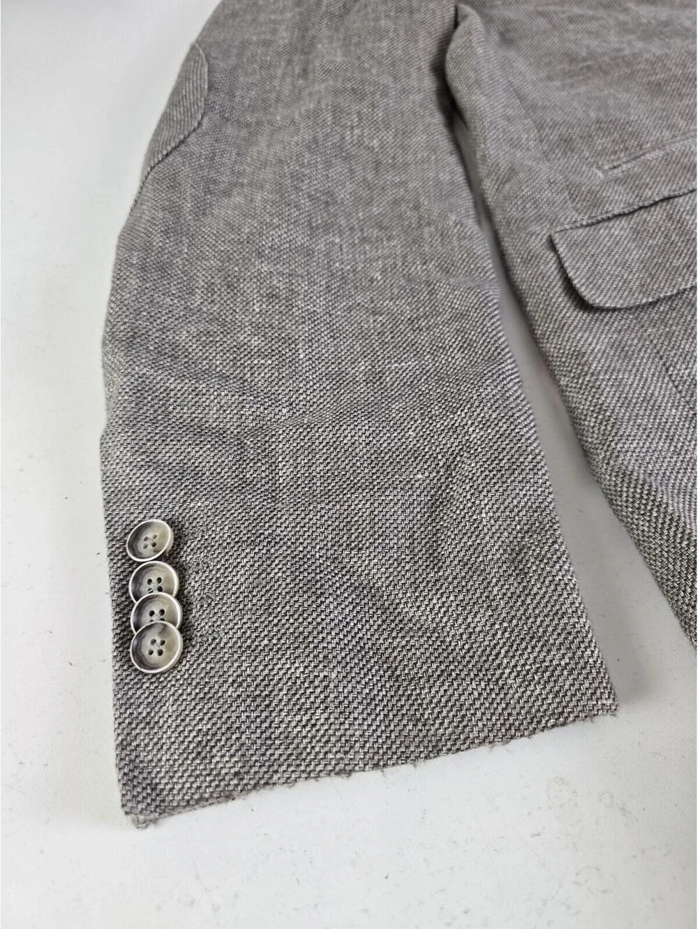 Joseph Abboud Men 44XL Sport Coat Heritage Brown Linen Wool Slim Fit Elbow Patch